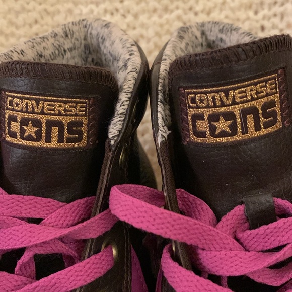 Women’s Converse high top sneakers, brown and pink, size 10. - Picture 2 of 8